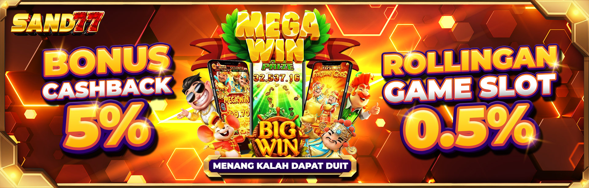 BONUS CASHBACK 5% + KOMISI 0.5% SLOT