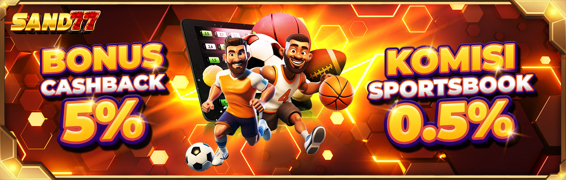 BONUS CASHBACK 5% + KOMISI 0.5% SPORT