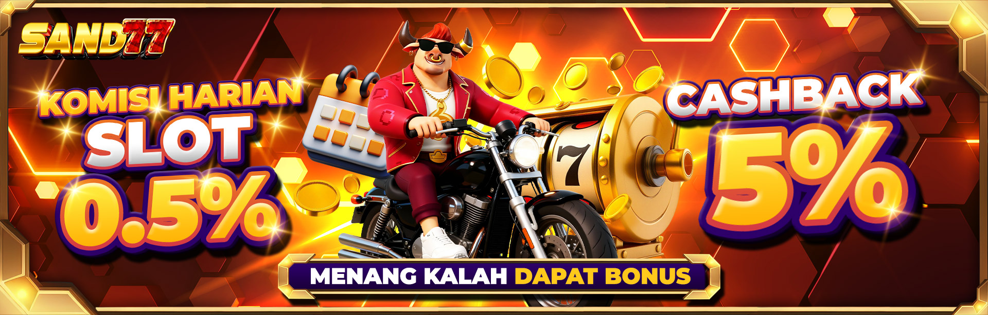 KOMISI HARIAN SLOT 0.5% & CASHBACK SLOT 5%
